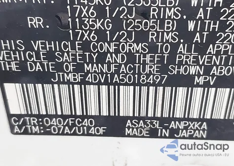 2010 Toyota Rav4 from USA, damaged, VIN JTMBF4DV1A5018497